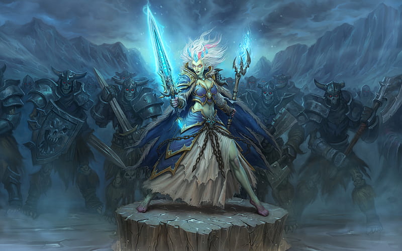 Frost Lich Jaina, warrior, Hearthstone Heroes of Warcraft, WoW, Warcraft, HD wallpaper