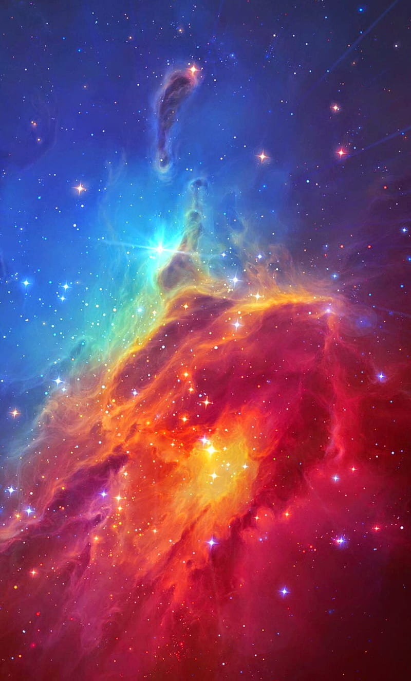 Nebula, bonito, blue, lights, nature, space, stars, HD phone wallpaper