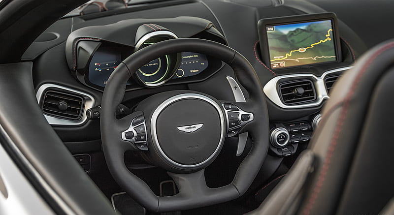2021 Aston Martin Vantage Roadster (Color: Spirit Silver; US-Spec) - Interior, Steering Wheel , car, HD wallpaper 2021 Aston Martin Vantage Roadster (Color: Spirit Silver; US-Spec) - Interior, Steering Wheel , car, HD wallpaper