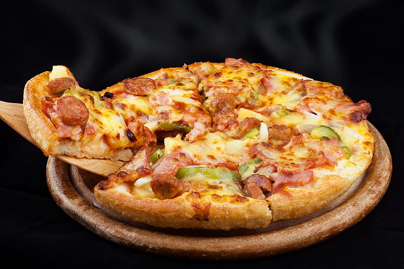 Pizza, food, eat, bun, HD wallpaper