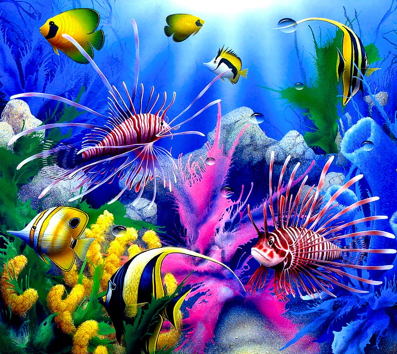 Aquarium, artwork, colors, fish new, paintet, underwater, HD wallpaper |  Peakpx