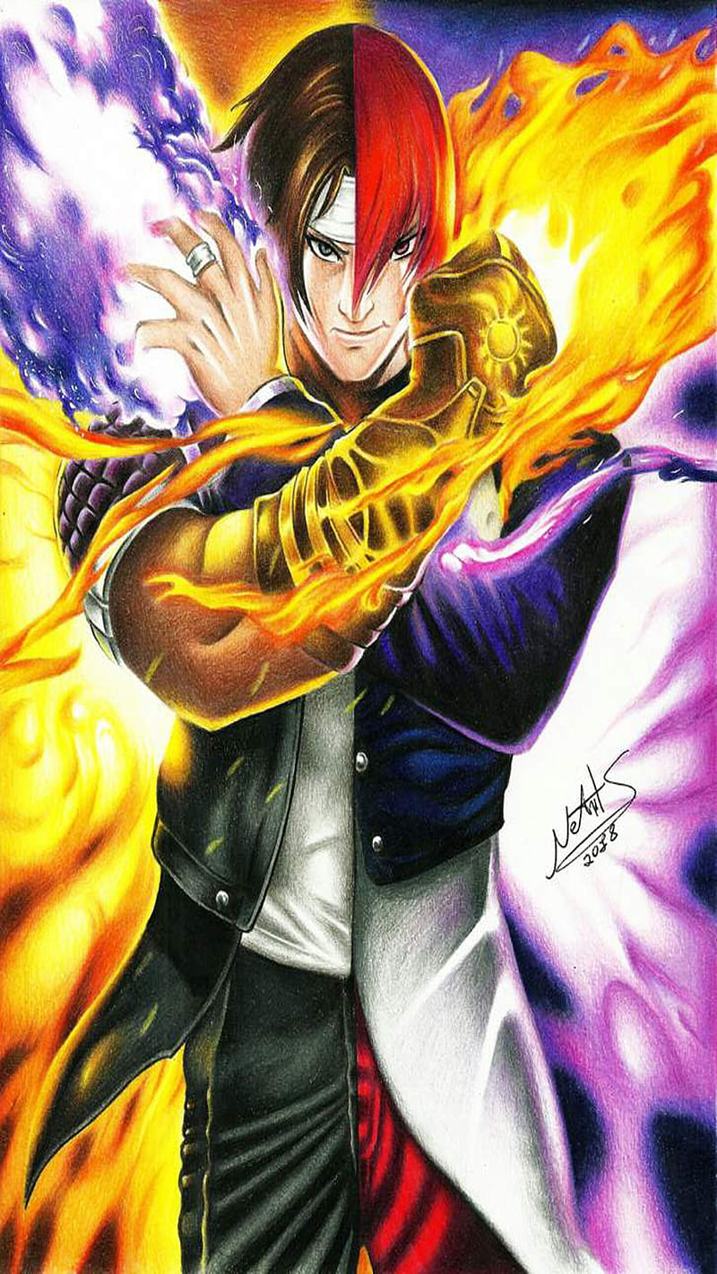 The King of Fighters XV Iori Yagami 4K Wallpaper iPhone HD Phone