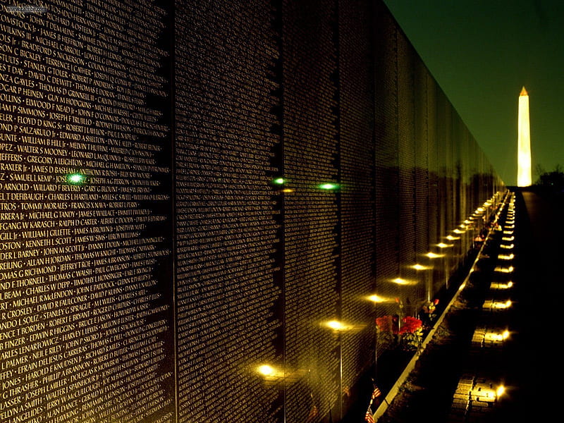 Night View - Vietnam Veterans Memorial, History, Vietnam War, Vietnam Veterans Memorial, Historical, HD wallpaper
