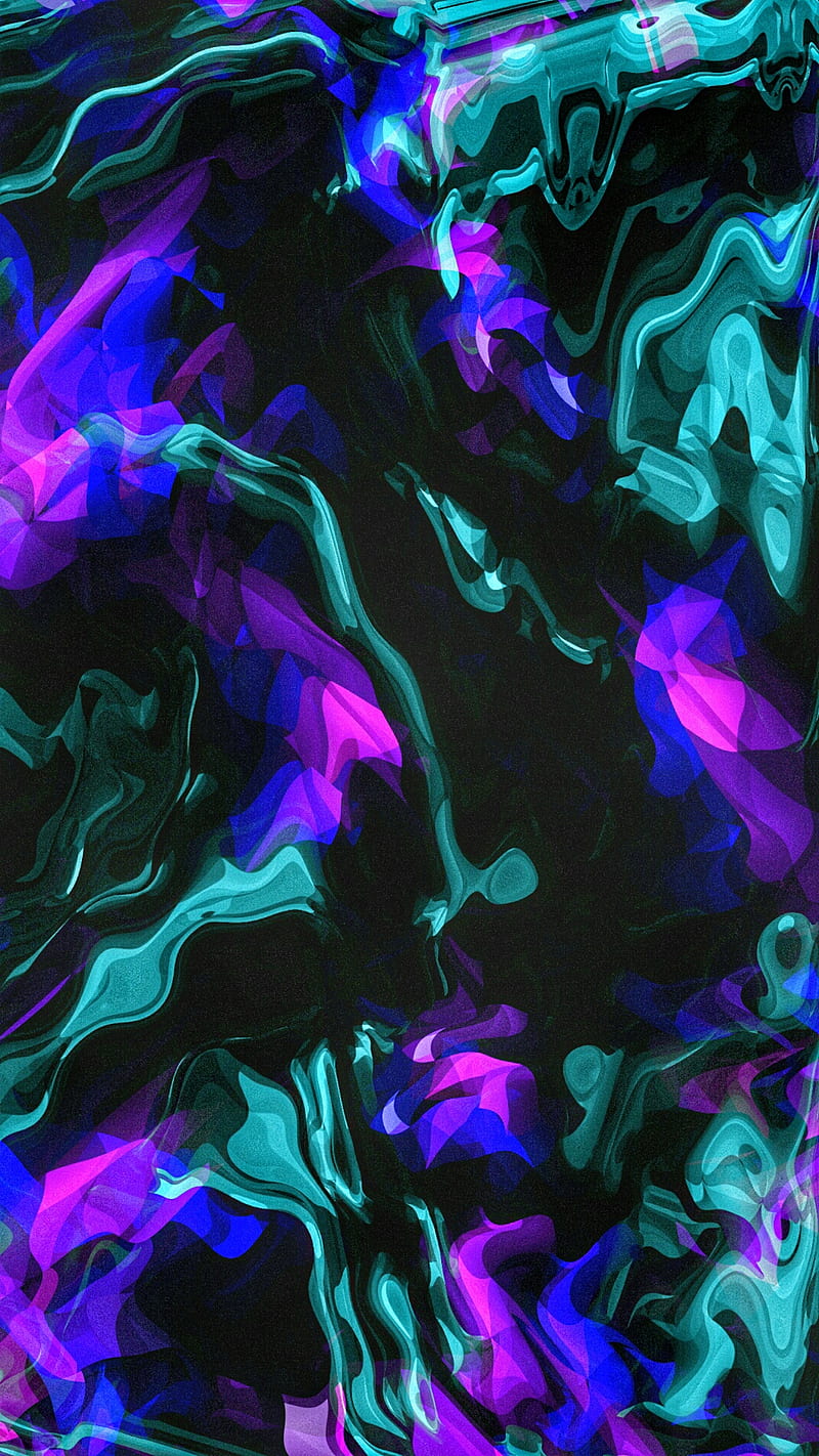 Purplyan Fumes, abstract, art, black, blue, desenho, green, purple, HD phone wallpaper