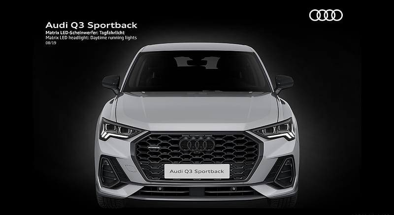 2020 Audi Q3 Sportback - Matrix LED headlight: Daytime running lights , car, HD wallpaper