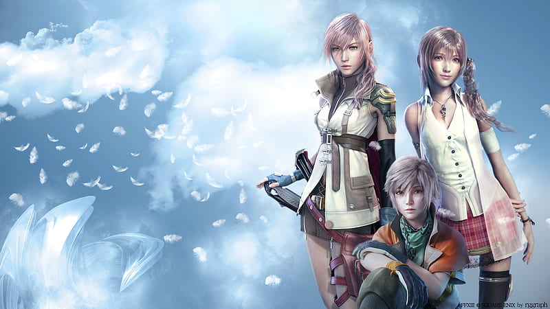 Final Fantasy XIII, farron, hope, lightning, serah, HD wallpaper
