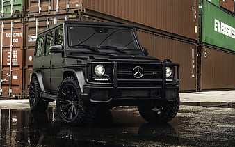 Mercedes-Benz G 63 AMG, 2017, Black G63, Briсk, Gelendwagen, Mercedes G-class, tuning G63, luxury SUVs, brutal design, HD wallpaper