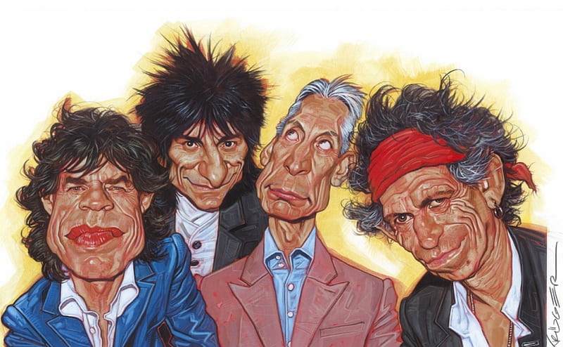 Rolling Stones, Music, Rock, Cartoon, HD wallpaper | Peakpx