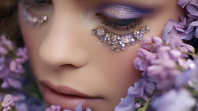 ❤️, Woman, Eyeshadow, Flowers, Eyebrow, HD wallpaper