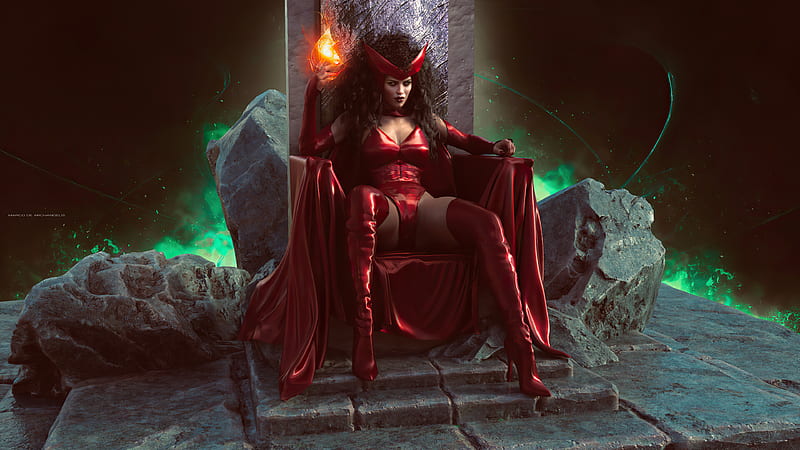 Scarlet Witch Power Cosplay, scarlet-witch, superheroes, marvel, cosplay, artstation, HD wallpaper