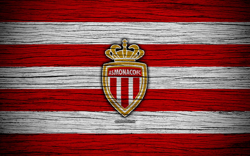 AS Monaco France, Liga 1, wooden texture, Monaco FC, Ligue 1, soccer, football club, FC Monaco, HD wallpaper