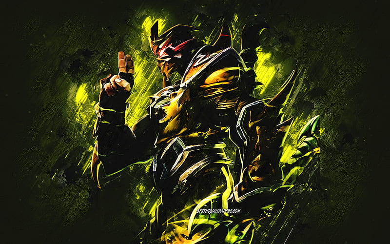 Yellow Jacket Shen, League of Legends, yellow stone background, League of Legends characters, Yellow Jacket Shen build, HD wallpaper