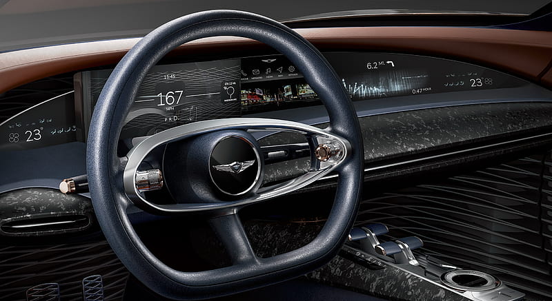 2018 Genesis Essentia Concept - Interior, Steering Wheel , car, HD wallpaper