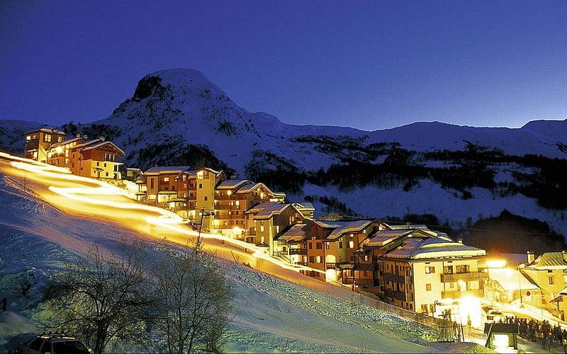 Ski Resort Savoie France-Natural landscape graphy, HD wallpaper