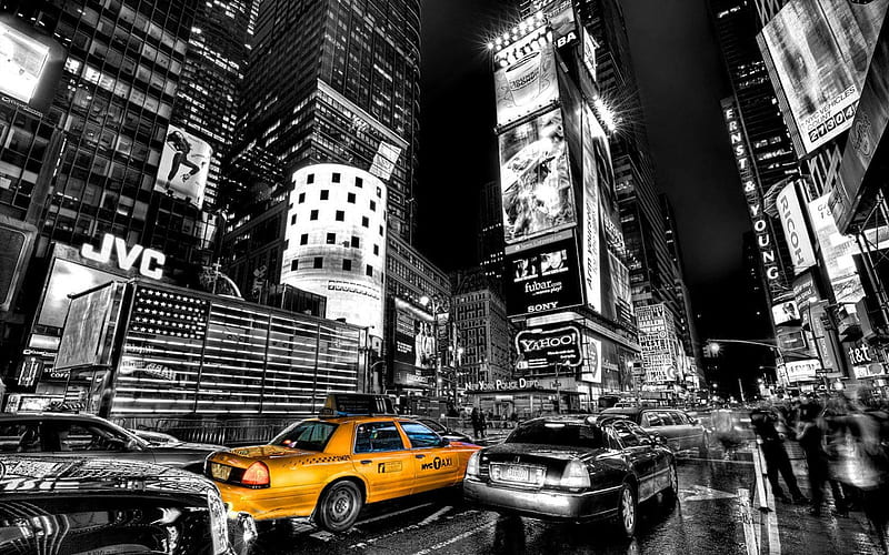 new york city black and white at night wallpaper