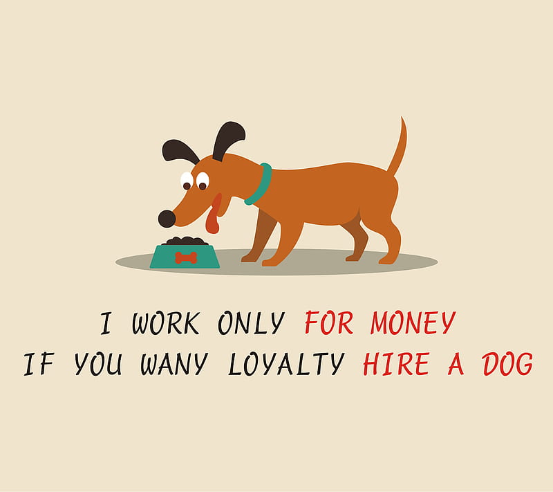 Loyal Dog, hire, money, vector, work, HD wallpaper