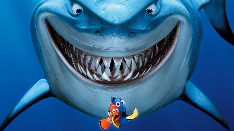 Shark Finding Nemo, finding-nemo, movies, animated-movies, fish, underwater, shark, HD wallpaper