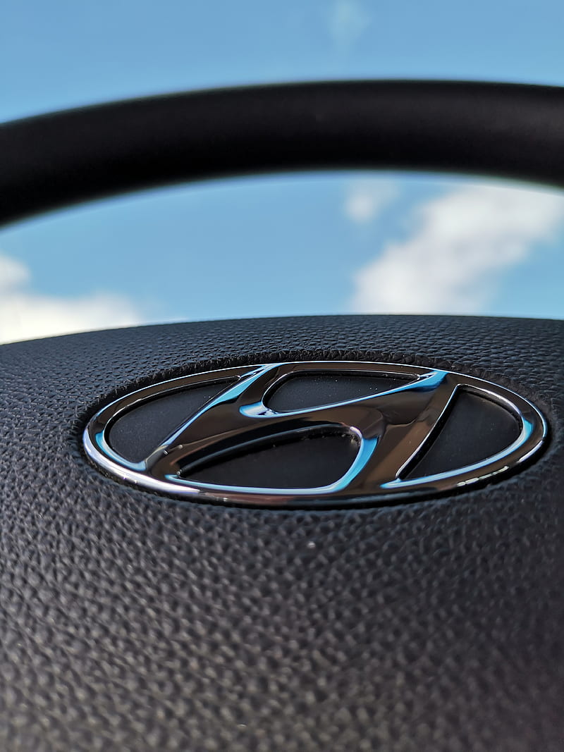 Hyundai Wheel, logo, interior, drive, car, flash, sky, cloud, clouds, black, canon, HD phone wallpaper