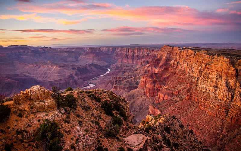 Grand Canyon, nature, Grand, america, canyon, HD wallpaper