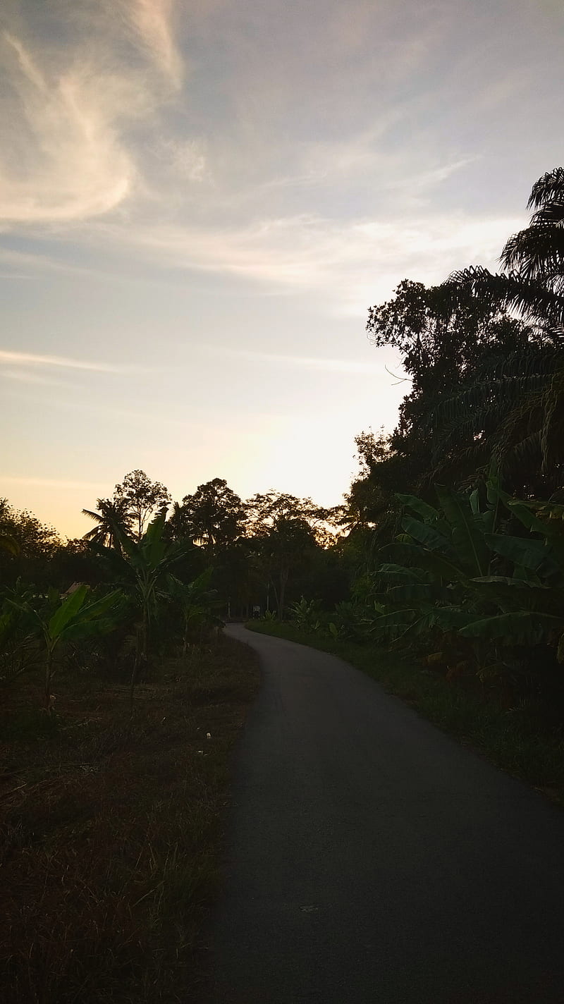 A Road To Your Heart A Way Clouds Sunset Village Hd Mobile Wallpaper Peakpx