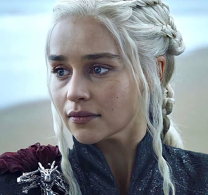Game of Thrones 2011 - 2019, face, girl, actress, game of thrones, woman, brooch, blonde, daenerys targaryen, emilia clarke, jewel, tv series, HD wallpaper