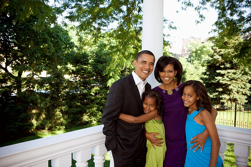President Barack Obama and Family, president, obama, president obama, first family, HD wallpaper