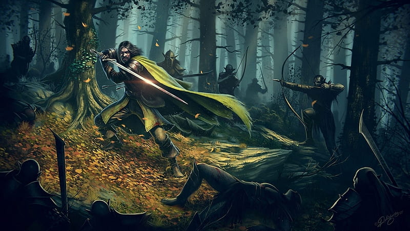 Boromir's Last Stand, Uruk Hai, lord of the rings, fantasy, Boromir, HD wallpaper