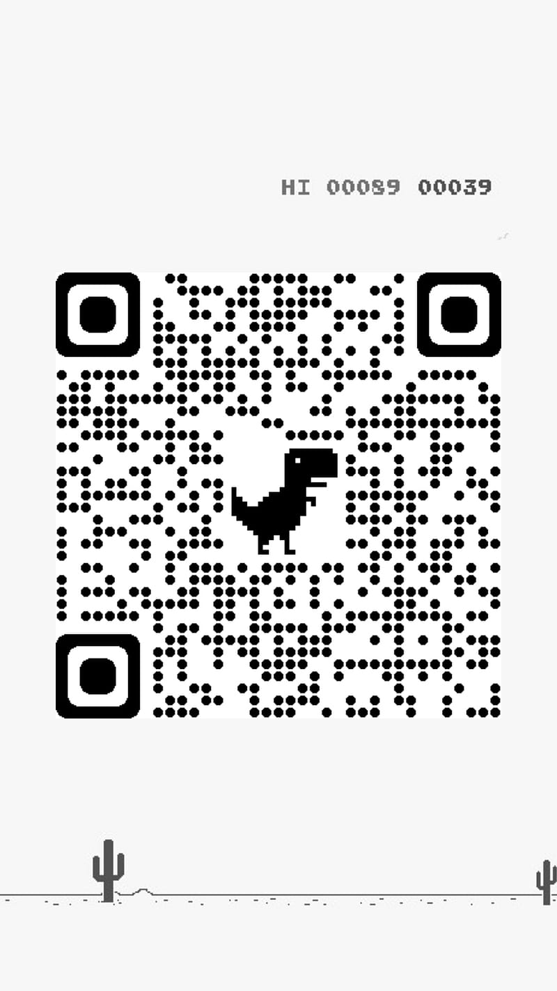 QR CODE, dino, funny, game, instagram, internet, point, wi-fi, HD phone wallpaper