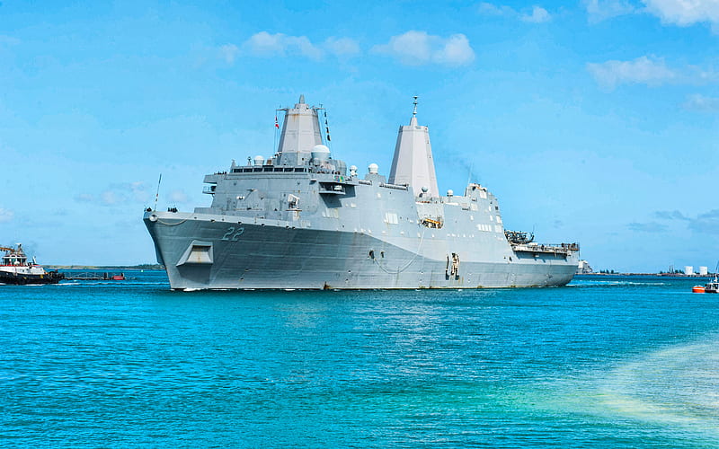USS San Diego LPD-22, amphibious transport dock, United States Navy, US army, battleship, US Navy, San Antonio-class, R, HD wallpaper