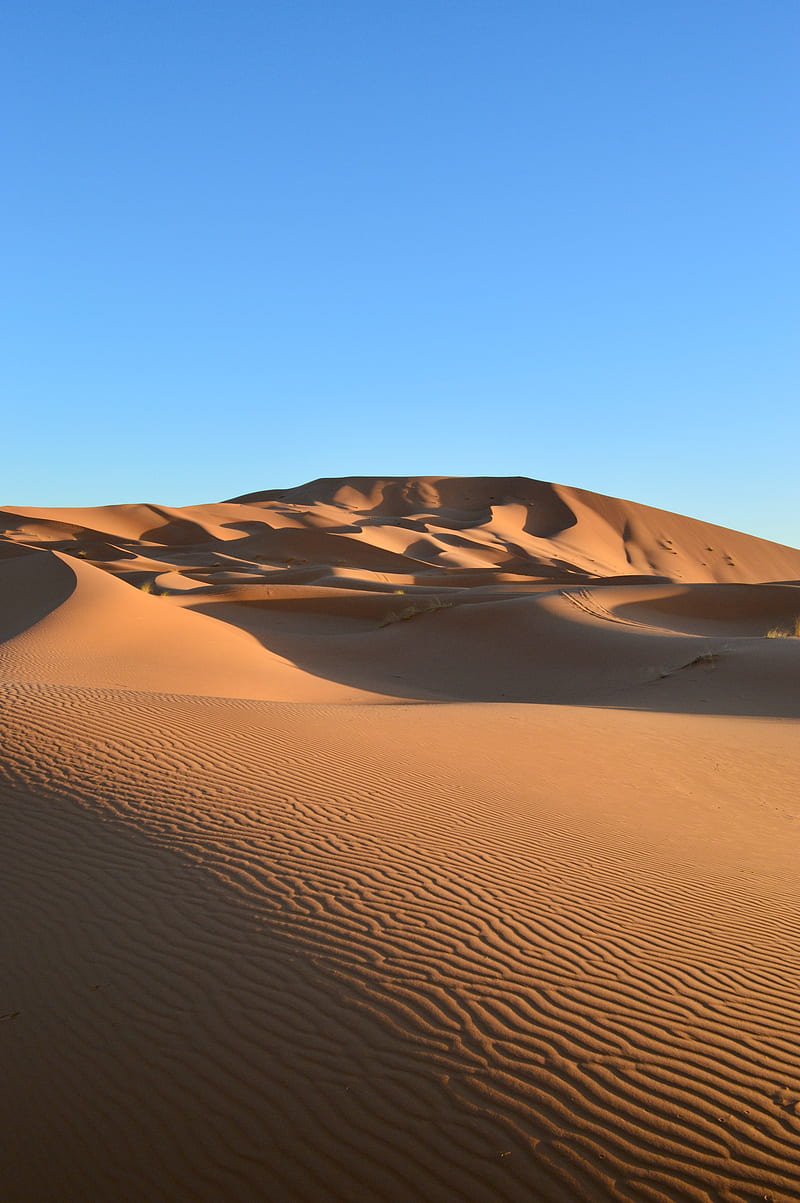 desert, sand, traces, dunes, sky, HD phone wallpaper
