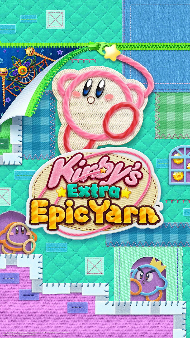 Kirby Ex Epic Yarn, 3ds, games, kirby epic yarn, kirby extra epic yarn, my nintendo, nintendo, nintendo 3ds, super, HD phone wallpaper