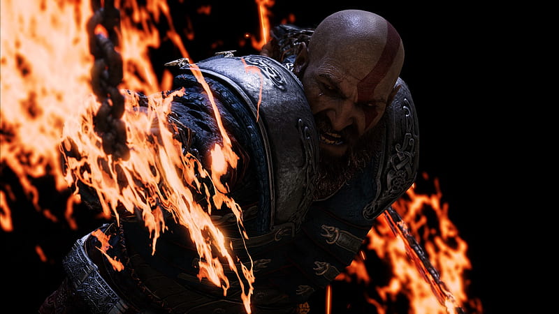 Kratos God Of War Fire Rage Games Blades Of Chaos Hd Wallpaper Peakpx