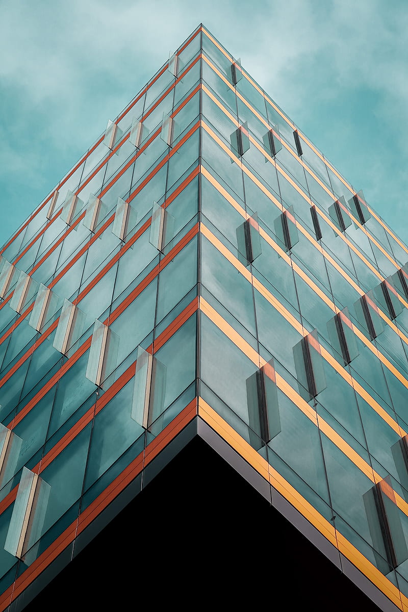 building, architecture, minimalism, facade, glass, HD phone wallpaper