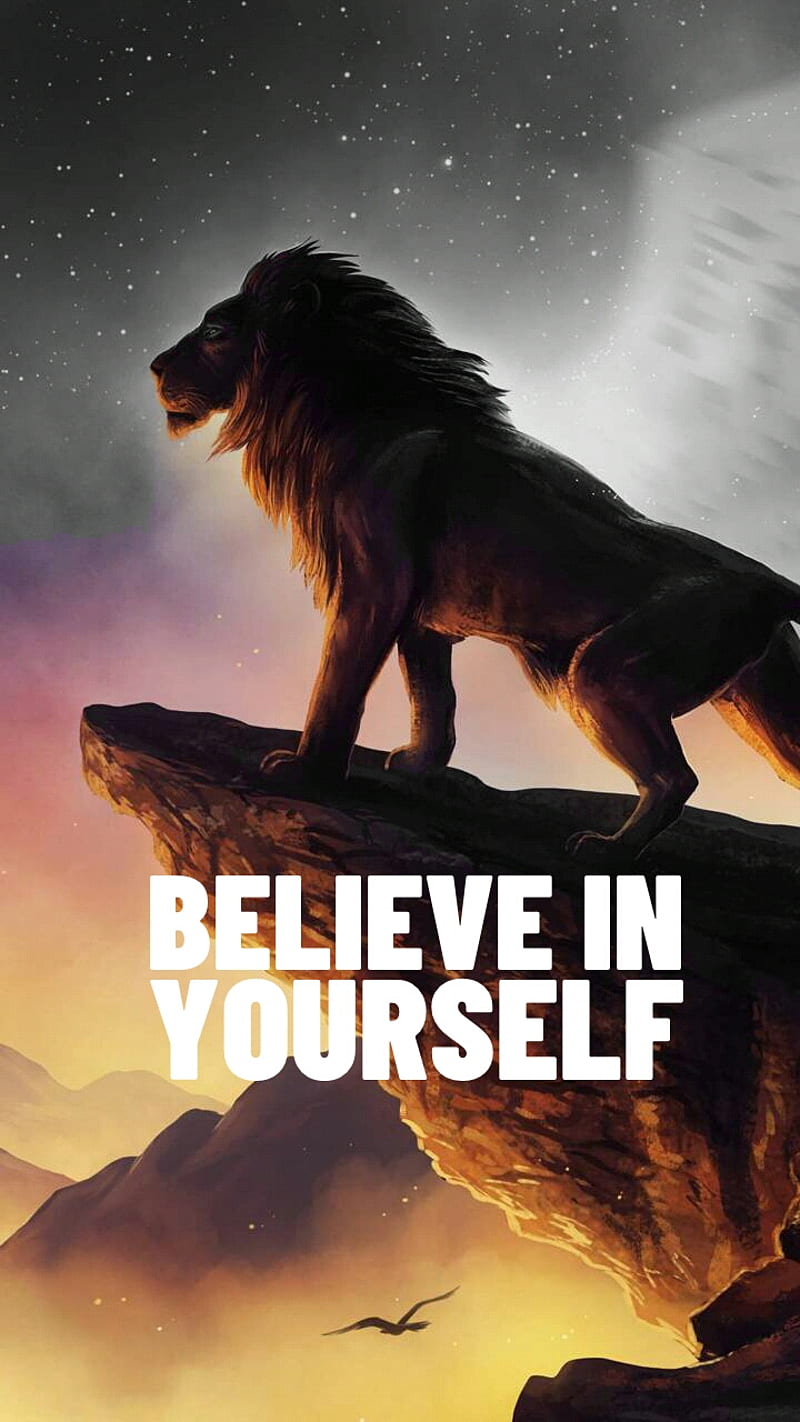 Believe in yourself, lion, king, HD phone wallpaper | Peakpx