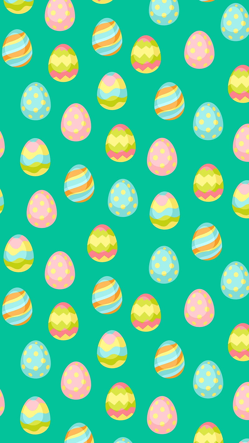Easter Eggs Pattern, aesthetic bunny rabbit, colorful eggs, easter egg gift, kawaii theme, little sweet bunnies, lovely easter eggs, spring holiday theme, summer Easter, wonderland, HD phone wallpaper