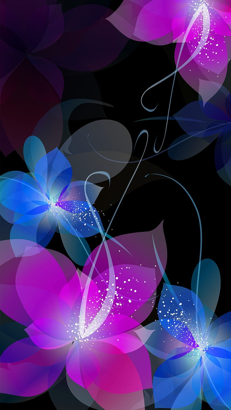 Abstract, beauty design, blue, flowers, pink, s7, s8, HD phone wallpaper