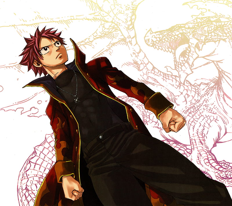 Natsu, anime, dragon slayer, fairy tail, fire dragon, HD wallpaper