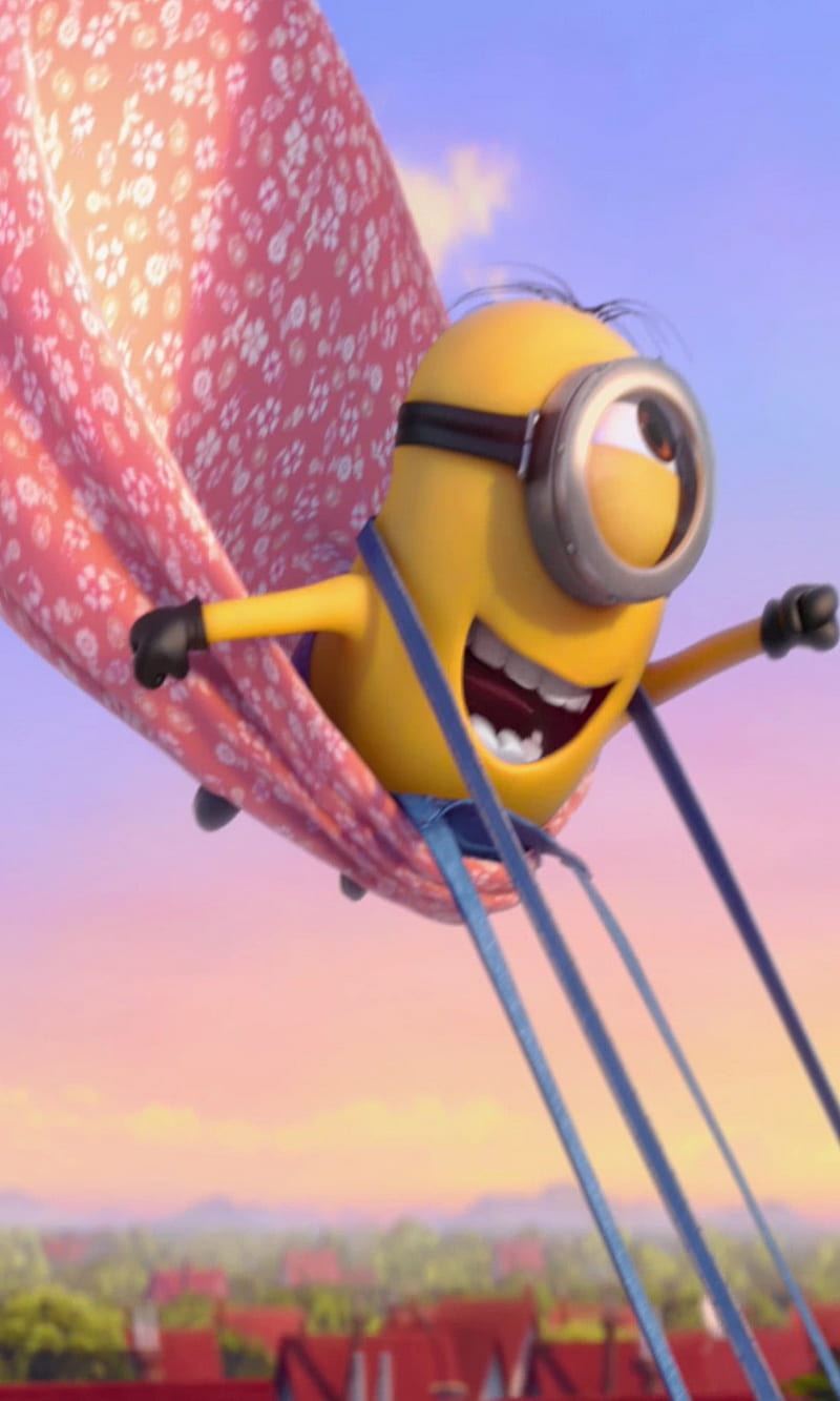 Flying Minion, despicable me, fly, HD phone wallpaper