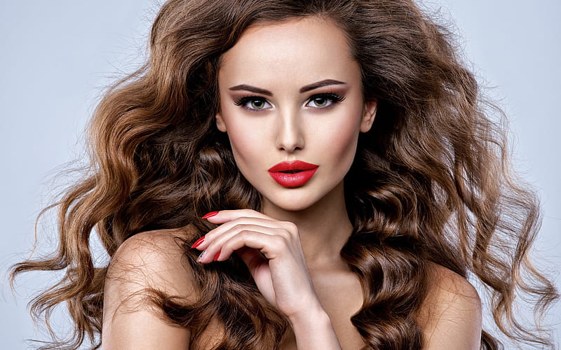 Girl, Model, Makeup, Curls, HD wallpaper | Peakpx