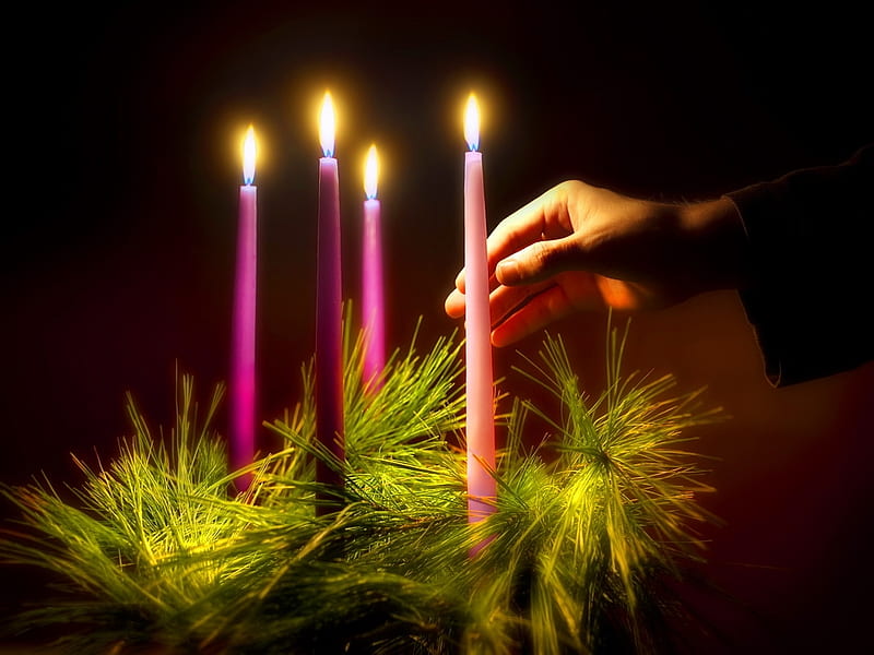 Advent candles, advent, flame, four, candles, HD wallpaper