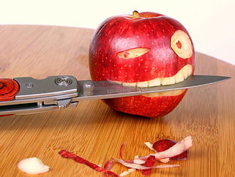 HD funny apple knife wallpapers | Peakpx