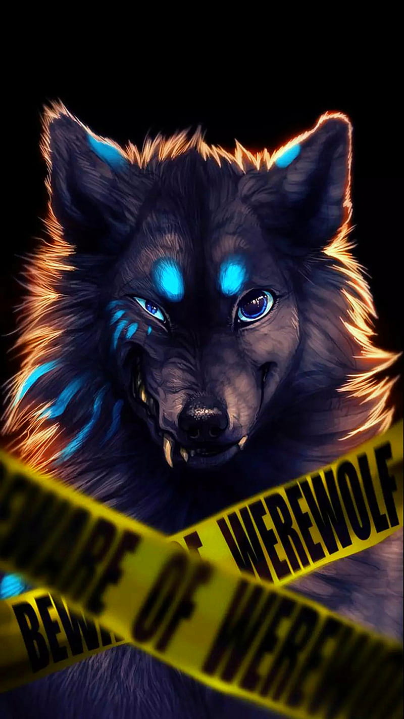 Beware, animal, fantasy, sayings, werewolf, wolf, HD phone wallpaper