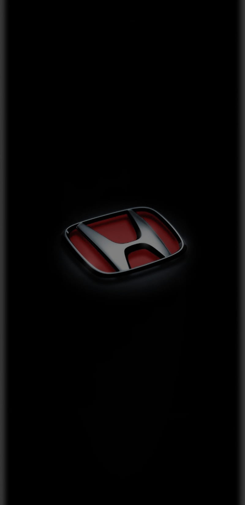 Honda logo edge, black, car logo, edge sides, glowing, gray, red, silver, HD phone wallpaper