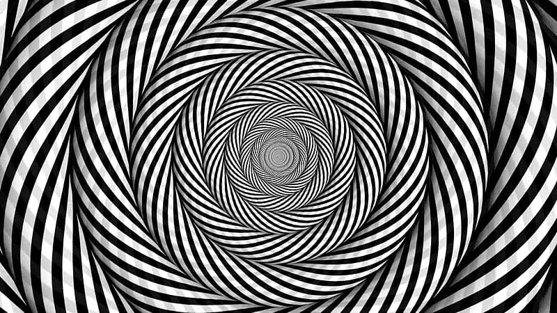 Black White Optical Illusion Swirl Trippy, HD wallpaper