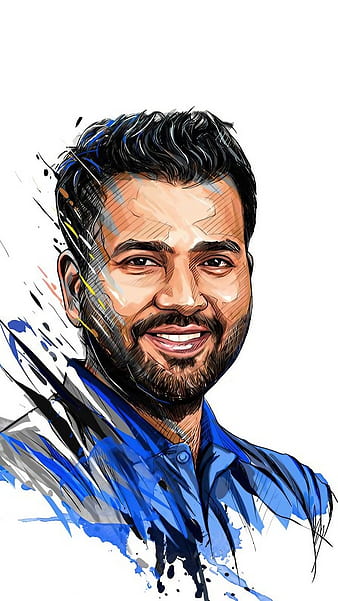 How to draw ROHIT SHARMA Step by Step // full sketch outline tutorial part  -2 ( IPL ) - YouTube