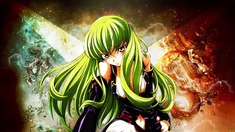 C.C, code geass, cool, anime girl, cc, HD wallpaper