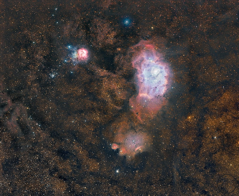lagoon nebula, nebula, glow, stars, space, HD wallpaper