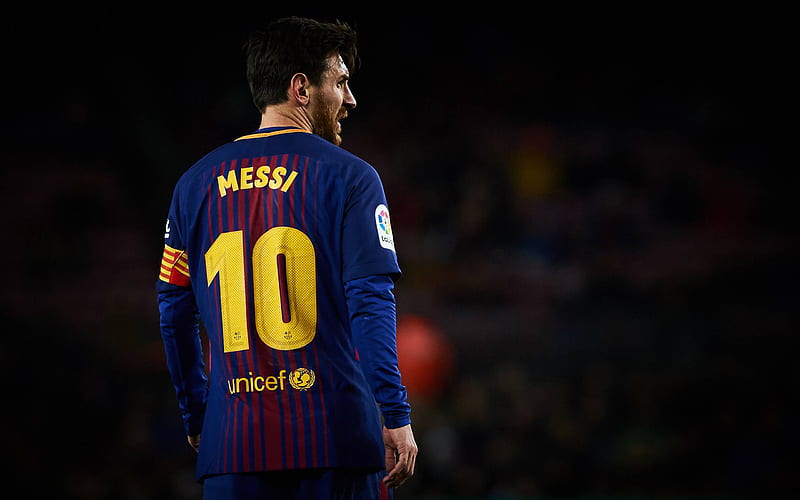 Lionel Messi, from the back, match, FC Barcelona, La Liga, Spain, Barca, Messi, Barcelona, football stars, Leo Messi, HD wallpaper