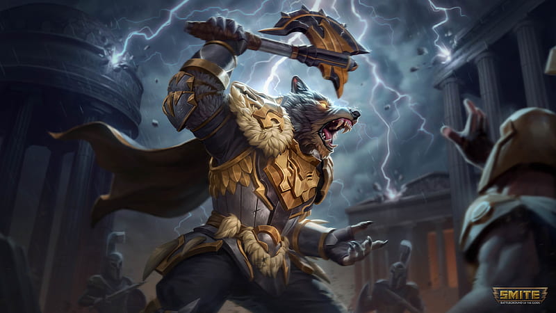 Thor Thunderfang, god, norse, pc, playstation, smite, thor, thunder, videogame, wolf, xbox, HD wallpaper