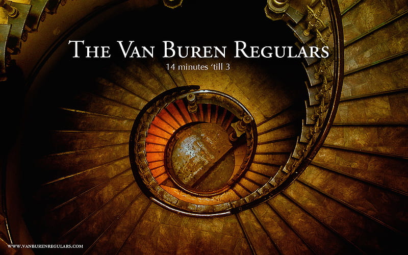 VBR - Staircase, spiral, music, band, weathered, stairs, digital art, old, van buren, staircase, grunge, logo, HD wallpaper